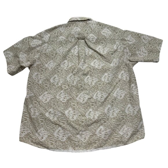 Columbia XCO Mens Size XL Tan Fish Print Button Down Short Sleeve Shirt - Picture 2 of 11